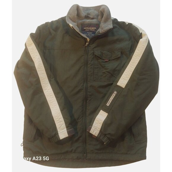 Abercrombie & Fitch Mens Weatherproof Jacket M Nylon/Polyester Black & White - Picture 1 of 4